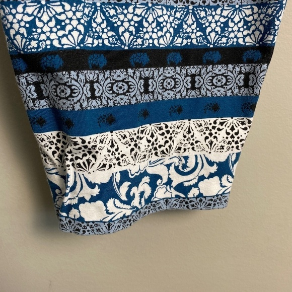 CATO Women's Blue/White‎ Fair Isle Elastic Waist Casual Leggings 22/24W Stretchy - Picture 3 of 11